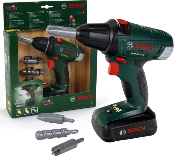 Børne akku-boremaskine Bosch II med lys fra Klein