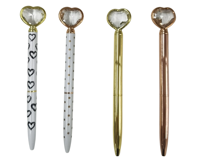 Metalpen med hjertemotiv 15 cm
