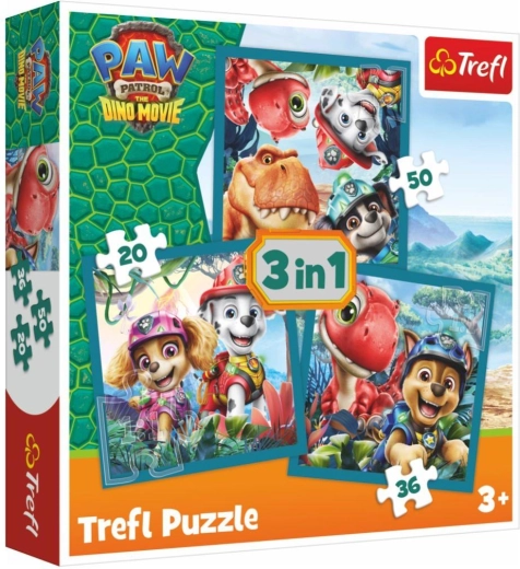 Puslespil 3 i 1 Tlapková patrola Paw Patrol Dino Movie Dinosaurøen
