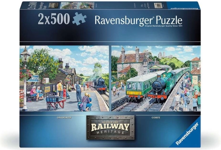 Ravensburger puslespil Railway Heritage nr. 1: Oakworth & Corfe 2×500 brikker