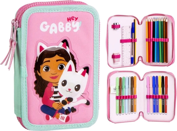 Udstyret tre-etagers penalhus Gabby’s dollhouse - 1 stk.