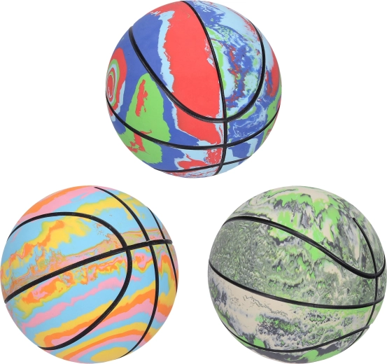 Regnbuefarvet basketball 9 cm - 1 stk.
