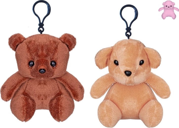 Plys bamse nøglering 10 cm
