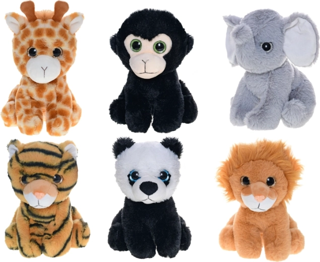 Plyslegetøj safari med store øjne 15 cm