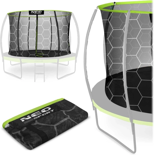 Neo-sport indvendigt sikkerhedsnet til trampolin 252 cm (8 ft) til 6 stolper
