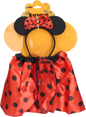 Karnevalssæt mus med prikker rød