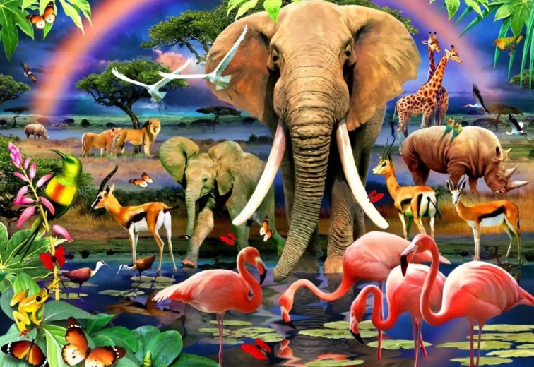 Puslespil Afrikansk savanne 1000 brikker BLUEBIRD