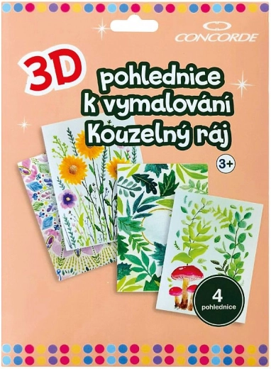 3D postkort til farvelægning Magisk paradis CONCORDE