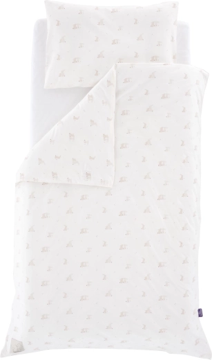 Träumeland jersey-sengetøj HopHop Bunny Beige 100 × 135 cm + 40 × 60 cm