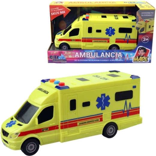 SK-ambulance med svinghjul, lys og lyd - 1 stk.