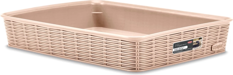 kurv elegance, beige plast 35,5 × 26 × 6 cm