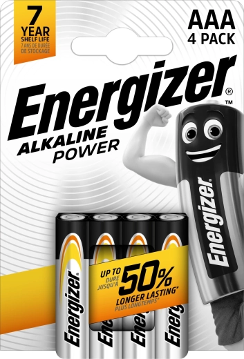 Energizer Alkaline Power AAA mikro-batterier, 4 stk.