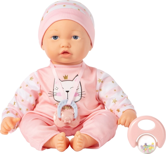 Babydukke med bevægelige ansigtsudtryk, 40 cm