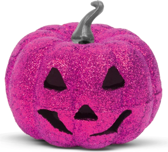 Halloween RGB LED-dekoration af skum, græskar, lilla, 11 cm