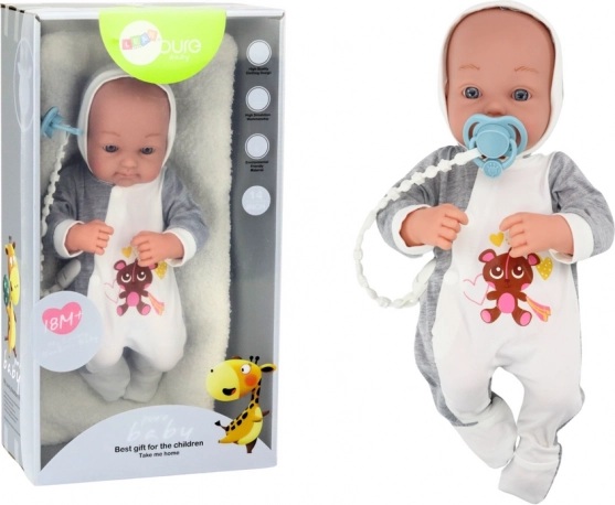 Stofdukke med sut og tilbehør 35 cm