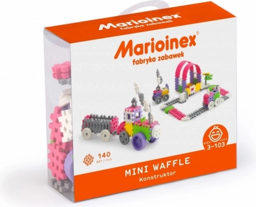 Byggesæt Mini Waffle Konstruktor 140 stk – lyserød