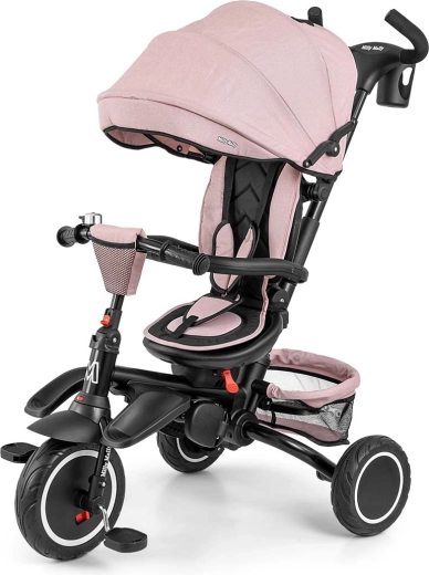 Milly Mally trehjulet cykel Stanley 6i1 med gummihjul pink