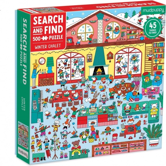 Mudpuppy Puslespil Vinterhytte 500 Brikker
