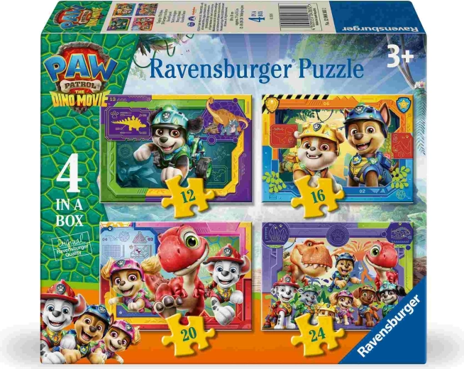 Paw Patrol: Dinosaurfilmen 4-i-1 puslespil Ravensburger