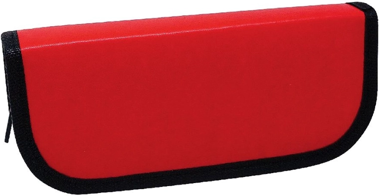 Stort læderlook-etui med 6 løkker, rød