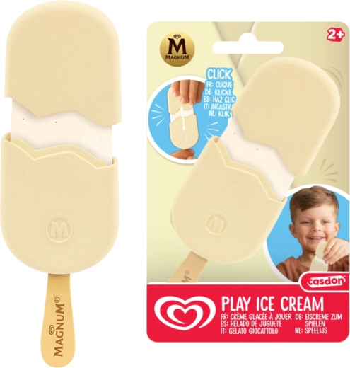 Casdon Magnum Classic White – legetøjsis på pind med hvid chokoladeovertræk