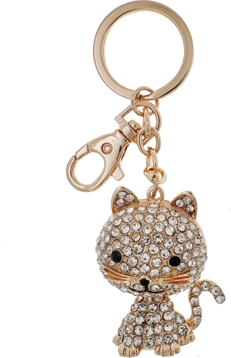 Nøglering med diamantkat