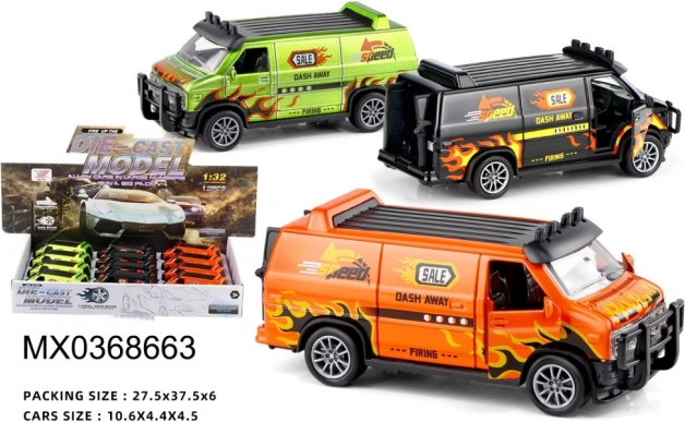 Metal model af politibus 1:32 med pullback-funktion