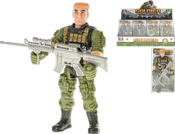 Soldat med våben 12 cm – bevægelig actionfigur, 8 varianter