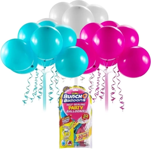Zuru partyballoner – pink, turkis og hvid, genanvendelige