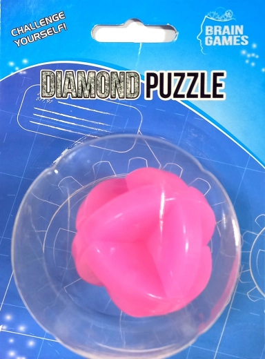 Brain Games diamant/puslespil 5 cm 4 typer 4 farver på kort