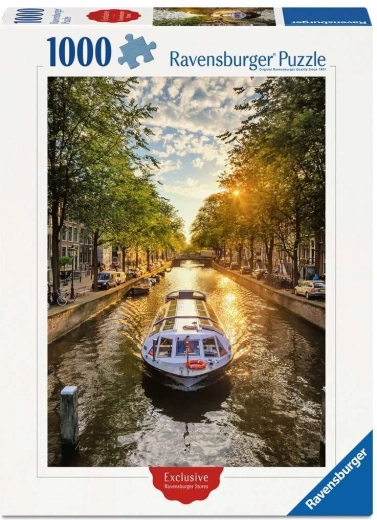 Ravensburger puslespil – sejltur på Amsterdams kanaler, 1000 brikker