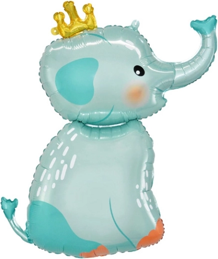Folieballon elefant med krone