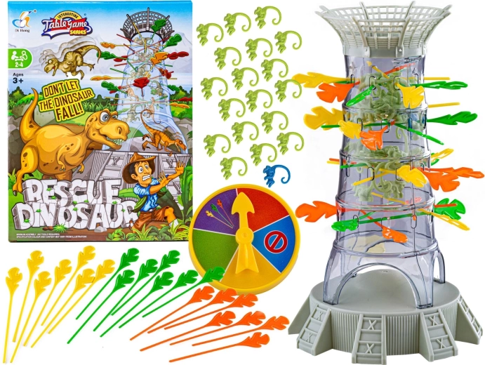Familiespil med faldende dinosaurer
