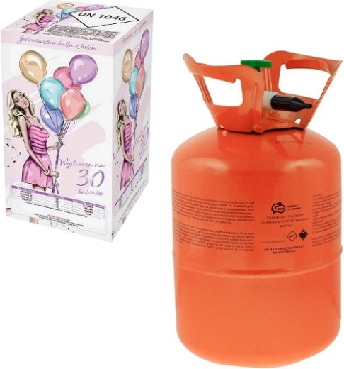 Engangs heliumflaske til 30 balloner (9")