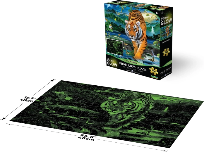 Lysende neon-puslespil Tiger 500 brikker