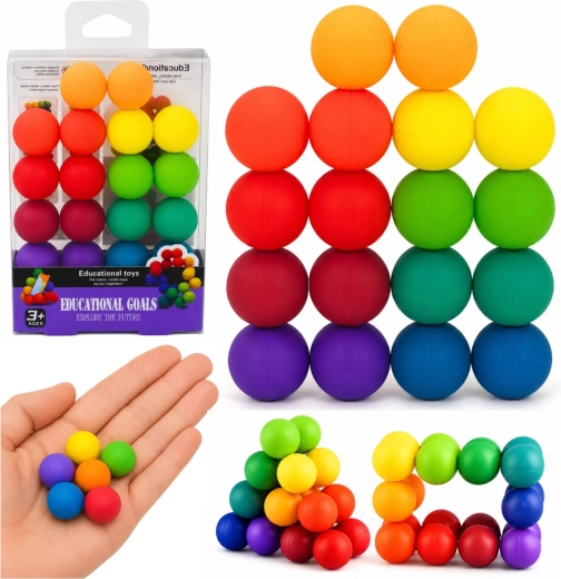 Magnetiske farvede Montessori-kugler – logisk og antistress-spil