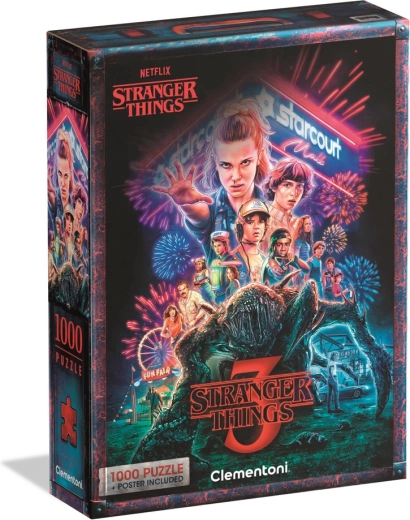 Puslespil 1000 STRANGER THINGS 3 plakat – Netflix, Clementoni