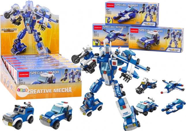 Politibiler Motorbåd Fly Politi Byggeklodser MIX