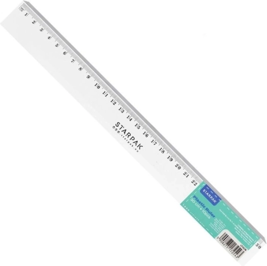 Gennemsigtig plastlineal 30 cm Starpak - 1 stk.
