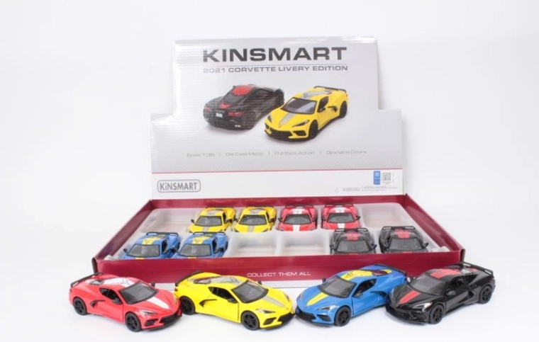 Chevrolet Corvette 2021 metalbilmodel 1:36 med pull-back-træk