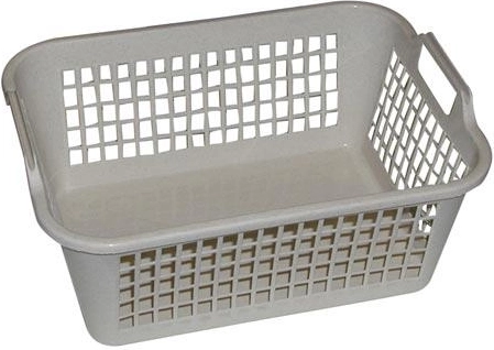 Plastikkurv med håndtag 32 × 24 × 13 cm, gitterdesign, mix af farver