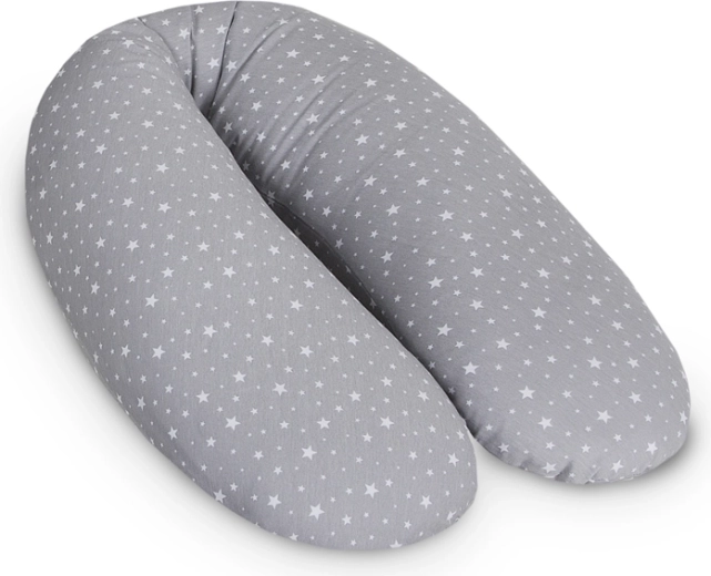 Ceba amme- og graviditetspude Cebuska Multi Jersey Grey Stars 190 cm