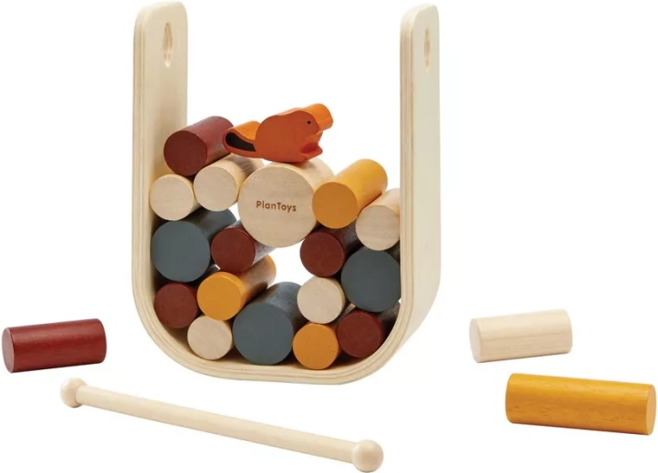 PlanToys bæverdæm – træ-balance-spil