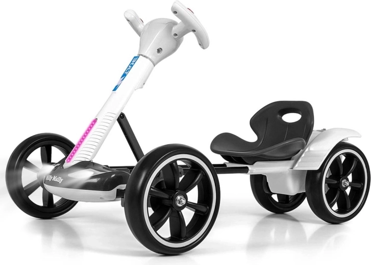 Milly Mally Bolt elektrisk gokart 12 V med fjernbetjening og LED-effekter – hvid