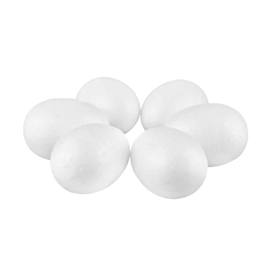 Styrofoam påskeæg 7 cm – sæt med 6 stk ARPEX