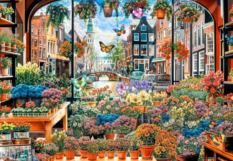 Puslespil Blomsterhemmeligheden i Amsterdam 1000 brikker