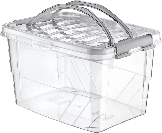 Opbevaringsboks Handy Box 13 l med låg og klips, transparent