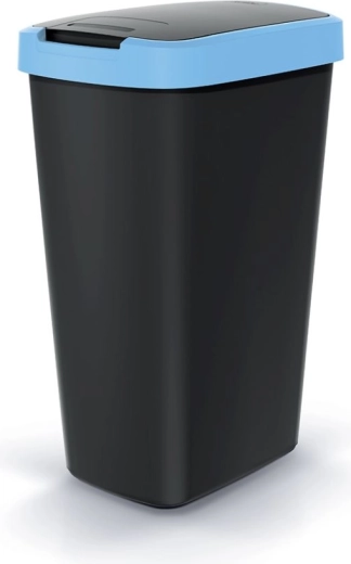 Affaldsspand Compacta Q Flap 45 l sort med lyseblåt låg