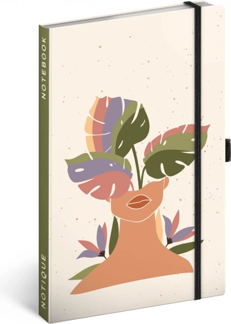 Notesblok NOTIQUE Monstera, linjeret, 13 × 21 cm