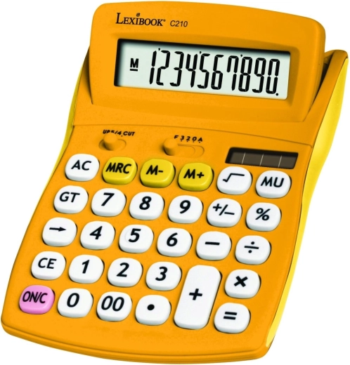 Lexibook lommeregner i lommeformat, 10-cifret med silikoneoverflade – gul